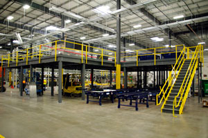 photo of warehouse distribution mezzanine floor systems